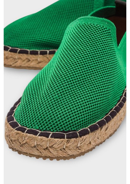 El Yapımı Triko Espadril Yeşil