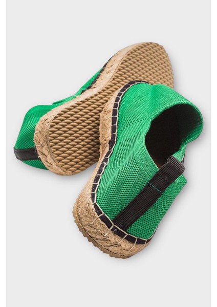 El Yapımı Triko Espadril Yeşil