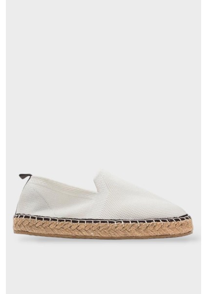 El Yapımı Triko Espadril Beyaz