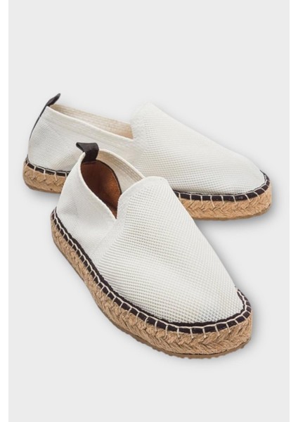 El Yapımı Triko Espadril Beyaz