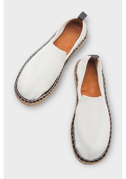 El Yapımı Triko Espadril Beyaz