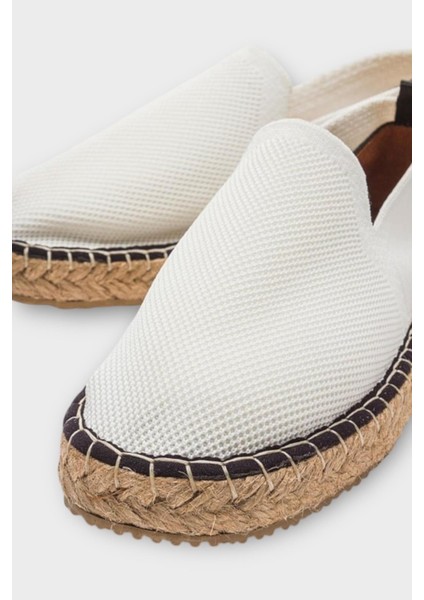 El Yapımı Triko Espadril Beyaz