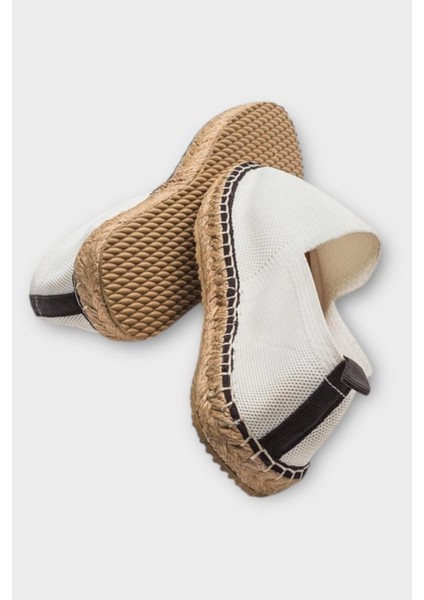 El Yapımı Triko Espadril Beyaz