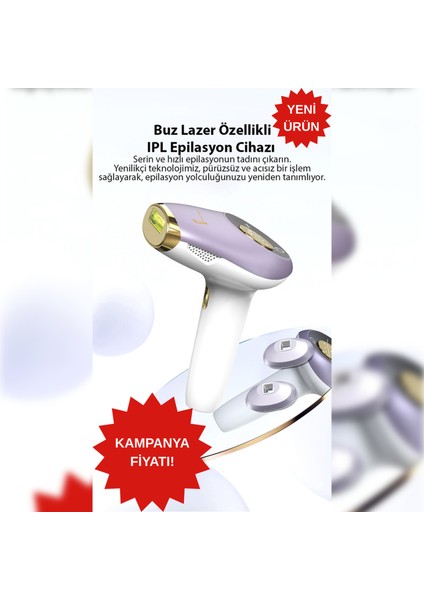 9 Kademeli Buz Lazer Özellikli 999.999 Atımlı Tüm Vücut Kullanıma Uygun Ipl - Epilasyon Cihazı