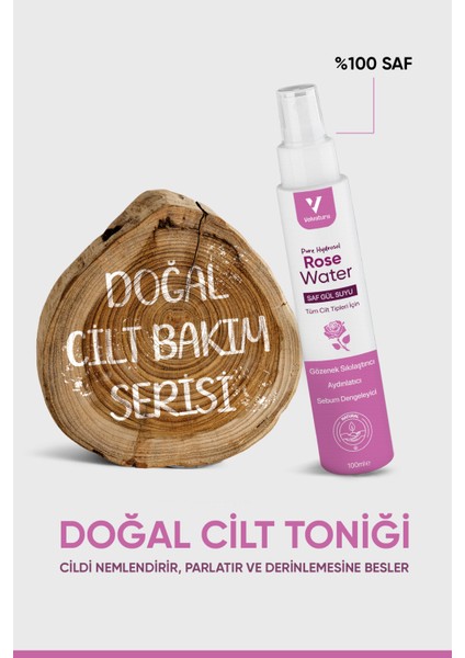 Gül Suyu Gözenekleri Sıkılaştır Aydınlatır ve Arındırıcı Tonik %100 Doğal ve Saf 100 ml