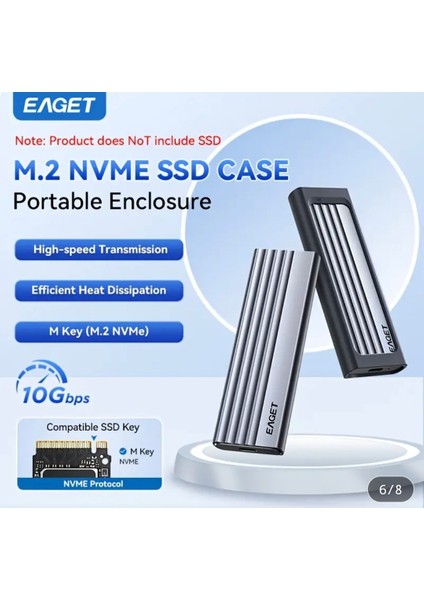 S330N M.2 Nvme Muhafaza Kutusu CE/FC/ROHS Lisanslı 2280/2260/2242/2230/ 10GPS Gen 3x2 Yüksek Hızlı Son Nesil Teknoloji Metal Sağlam Orjinal+Koruyucu Kılıf Hediye