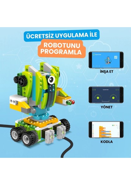 Makerzoid, Robot Master Premium, Robotik Kodlama Seti 600 Parça, 200 Farklı Robot