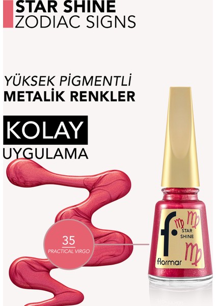 Başak Burcu - Star Shine Yüksek Pigmentli & Parlak Bitişli Metalik Oje