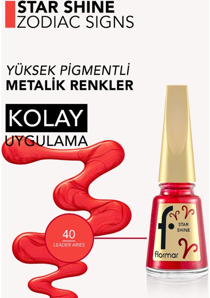 Koç Burcu - Star Shine Yüksek Pigmentli & Parlak Bitişli Metalik Oje
