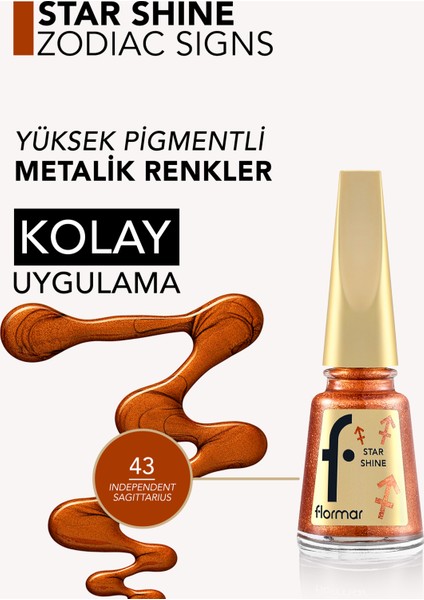 Yay Burcu - Star Shine Yüksek Pigmentli & Parlak Bitişli Metalik Oje