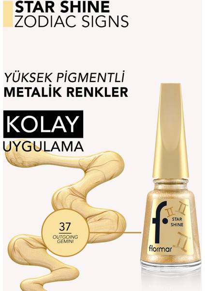 İkizler Burcu - Star Shine Yüksek Pigmentli & Parlak Bitişli Metalik Oje