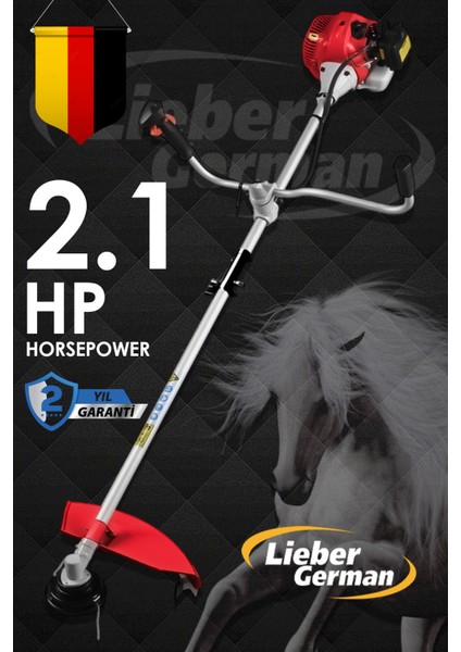 Teknoloji 2.1 Hp Yan Tipi Benzinli Motorlu Çapalı Ot Çalı Çim Biçme Tırpan Makinesi