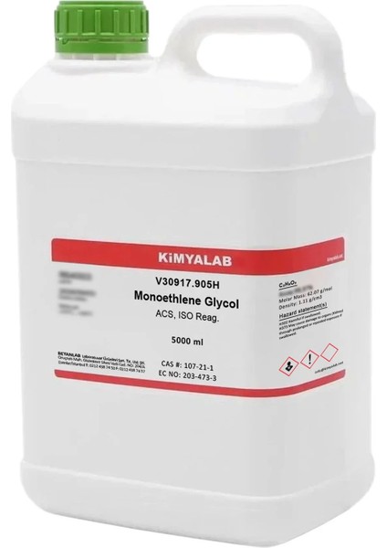 Mono Etilen Glikol 5 Litre - Saflık : %99,8 - (Cas No: 107-21-1) - Extra Pure - Ethylene Glycol