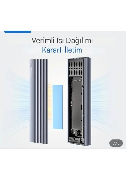 S330N M.2 Nvme Muhafaza Kutusu CE/FC/ROHS Lisanslı 2280/2260/2242/2230/ 10GPS Gen 3x2 Yüksek Hızlı Son Nesil Teknoloji Metal Sağlam Orjinal+Koruyucu Kılıf Hediye