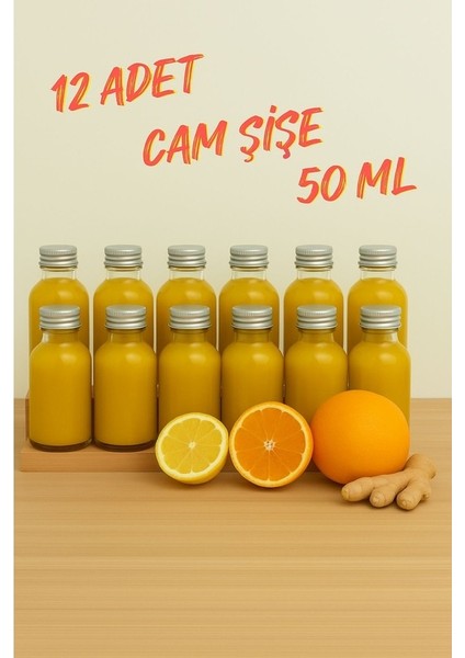 12 Adet Şeffaf Cam Shot Şişesi Sızdırmaz Gümüş Metal Kapaklı Hediyelik Koku Süs Çok Amaçlı Şişe 50ML