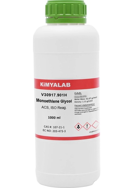 Mono Etilen Glikol 1 Litre - Saflık: %99,8 - (Cas No: 107-21-1)