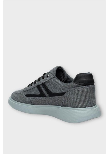 Erkek Keten Gabardin Kumaş Günlük Sneaker Ayakkabı Füme