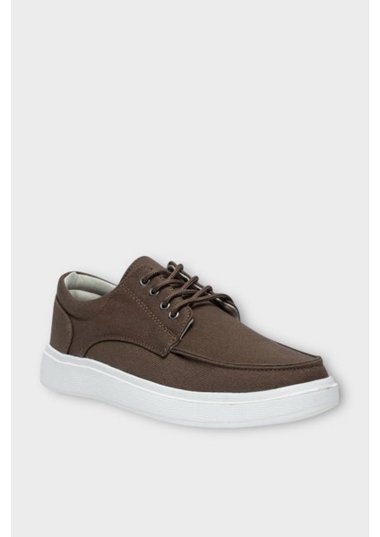 Erkek Keten Gabardin Kumaş Günlük Sneaker Ayakkabı Siyah