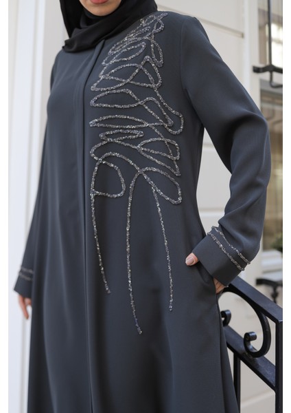 Eliza Taş Işlemeli Ferace - 9042