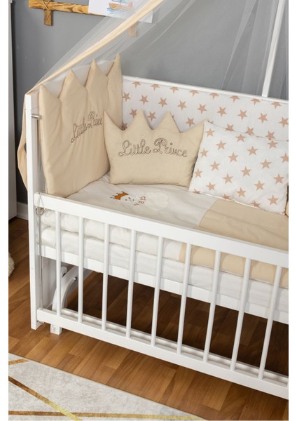 Beyaz Nakış Erkek Uyku Setli Ahşap Beşik Anne Yanı Bebek Beşiği Tutku Krem Yeni Doğan fiyatları