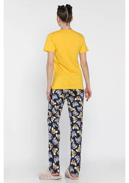 Kadın Baskılı Yarım Kol Pijama Takımı P-00016647