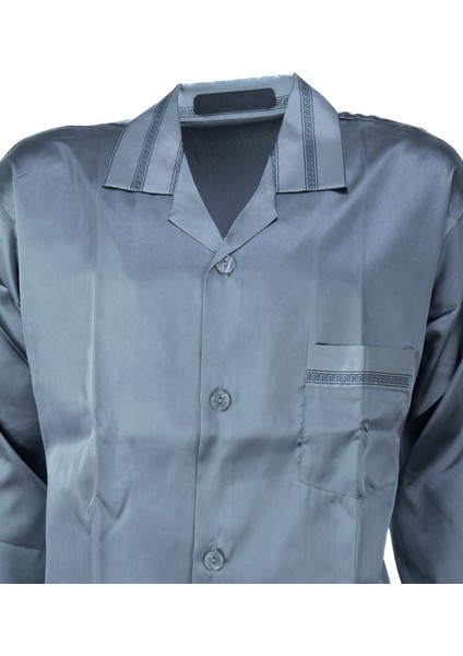 Erkek Şık Klasik Model Pijama Takımı Premium Saten Kumaş Murcia Model Cepli Tam Kalıp fiyatları