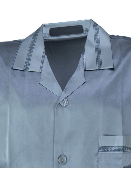 Erkek Şık Klasik Model Pijama Takımı Premium Saten Kumaş Murcia Model Cepli Tam Kalıp modelleri