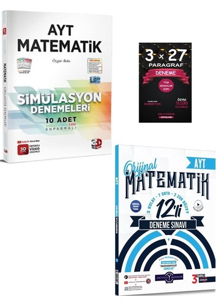 3d+Orijinal Yayınları Ayt Matematik Denemeleri+Anla Kazan Paragraf