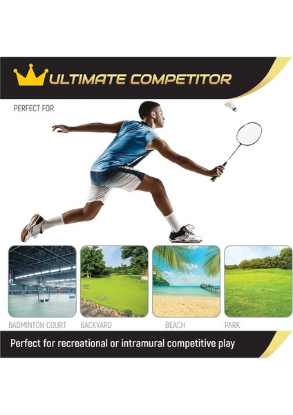 2 Adet Badminton Raketi Ile Deluxe Kaz Tüyü 2 Adet Badminton Topu ve Deluxe Badminton Çantası Çiftler Için Set