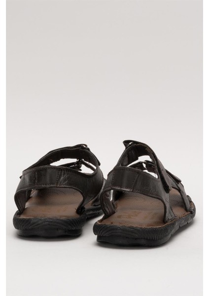 Erkek Içi Dışı Hakiki Deri Ortopetik Yazlık Esnek ve Çok Hafif Günlük Ayakkabı Sandalet Kahverengi fırsatları