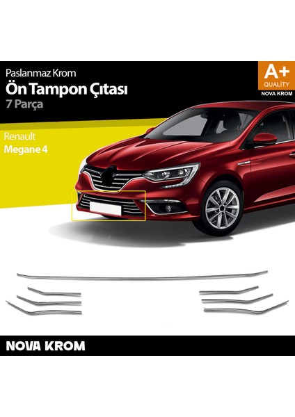 Renault Megane 4 Krom Ön Tampon Çıtası 7 Prç. 2016 Üzeri