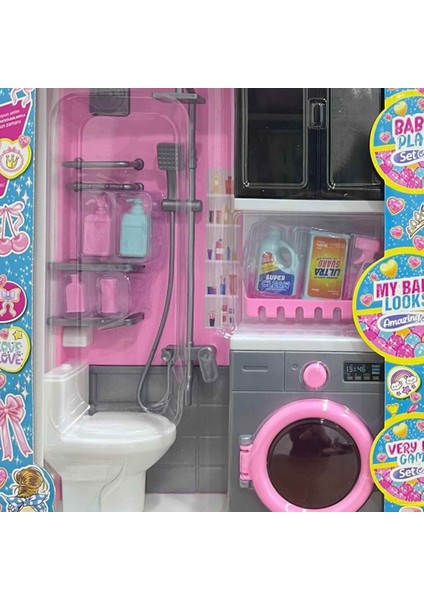 2’li Banyo ve Çamaşır Makinesi Bebekli Oyun Seti fiyatları