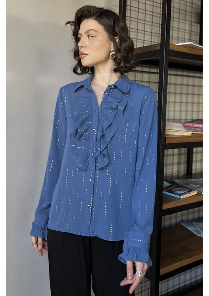 Kadın Volanlı Içlik Kombinli Gömlek P-00016602 fiyatları