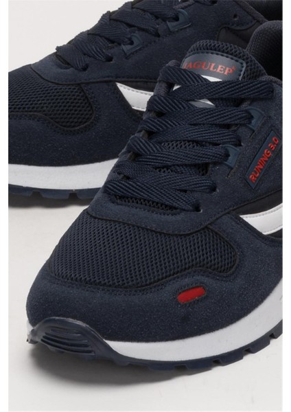 Erkek Ortopedik Günlük Yürüyüş Koşu Sneaker Spor Ayakkabı Lacivert - Kırmızı