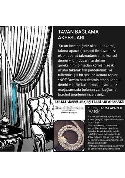 4 Toplu Perde Tavan Bağlama Aksesuarı 2 Adet Perde Bağı, Perde Süsü Jüt Ip Perde Toplayıcı Fon Perde Tutacağı (Kırık Beyaz ) indirimleri