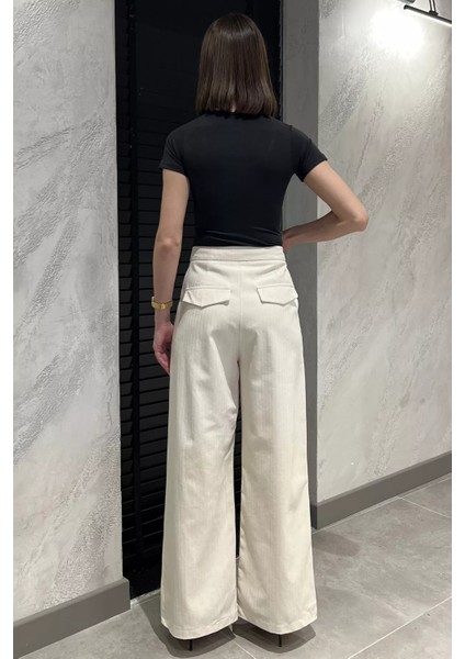 Kadın Bol Paça Keten Pantolon P-00016610 modelleri