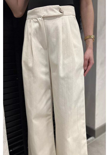 Kadın Bol Paça Keten Pantolon P-00016610 fırsatları