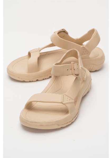Unisex Eva Spor Kaymaz Yürüyüş Sandaleti Krem