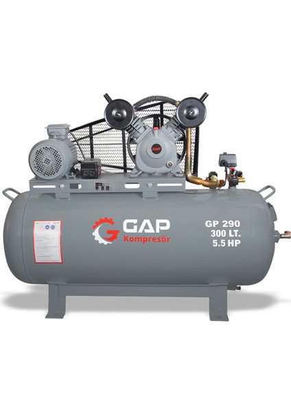 Hava Kompresörü Pistonlu 300LT 2 Kafa 8 Bar 5.5 Hp GP290 modelleri