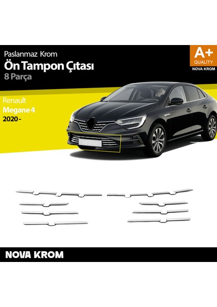 Renault Megane 4 Krom Ön Tampon Çıtası 8 Prç. 2020 Üzeri