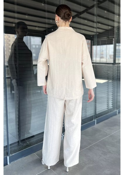 Kadın Kruvaze Yaka Ceket Pantolon Ikili Takım P-00016310 modelleri