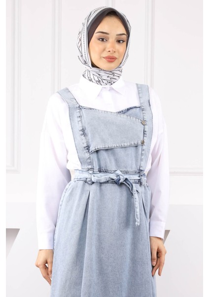 Mavi Bel Kuşaklı Jile