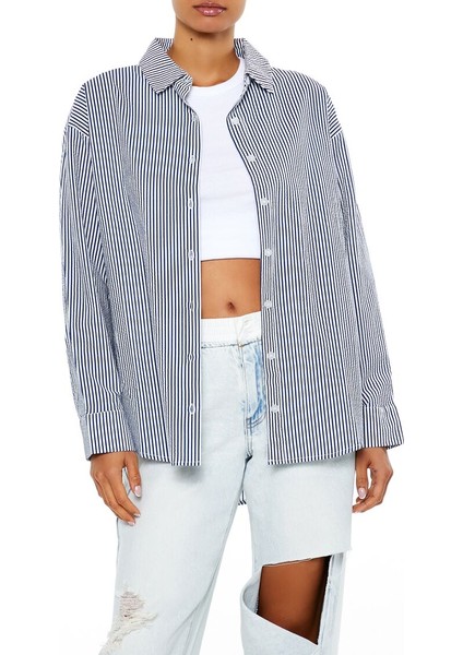 Poplin Çizgili Gömlek