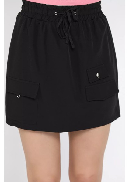 Kadın Bel Lastikli Cep Detaylı Mini Etek P-00016566 fırsatları