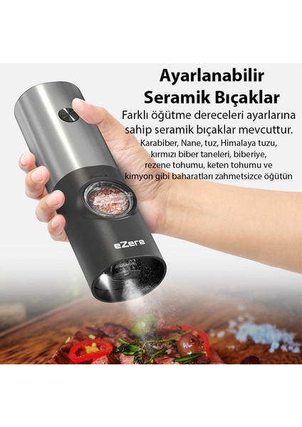 Elektrikli Baharat Tuz ve Karabiber Değirmeni Öğütücü modelleri
