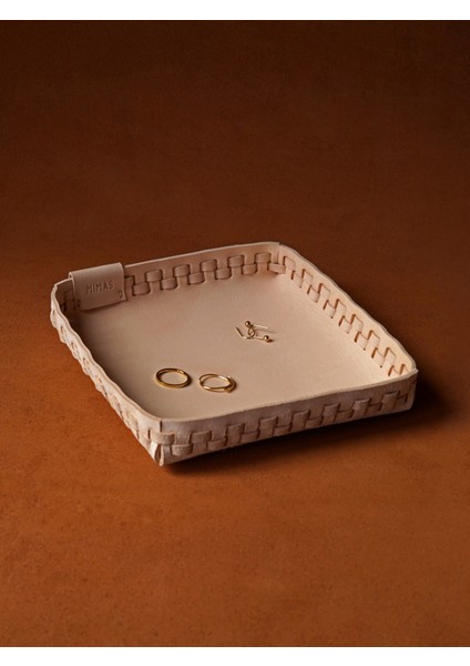 Chateau Dekoratif Tepsi El Yapımı Hakiki Deri Naturel Vejetal Deri Kase fiyatları