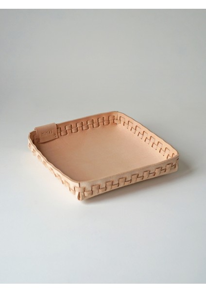 Chateau Dekoratif Tepsi El Yapımı Hakiki Deri Naturel Vejetal Deri Kase modelleri