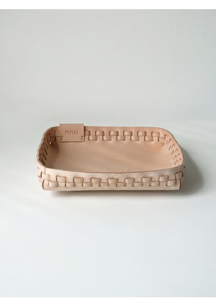 Chateau Dekoratif Tepsi El Yapımı Hakiki Deri Naturel Vejetal Deri Kase indirimleri