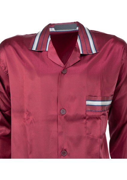 Erkek Şık Klasik Model Pijama Takımı Premium Saten Kumaş Murcia Model Cepli Tam Kalıp modelleri