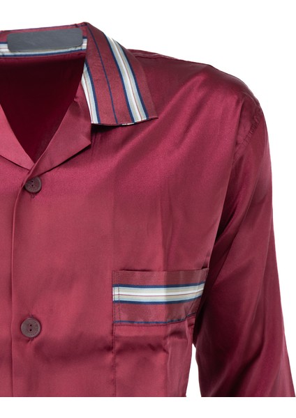 Erkek Şık Klasik Model Pijama Takımı Premium Saten Kumaş Murcia Model Cepli Tam Kalıp fırsatları
